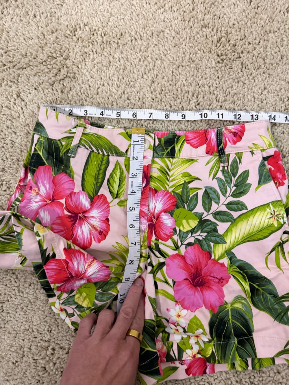 Tommy Bahama Tropical Floral Shorts Pink Hibiscus Resort Size 2 - Picture 7 of 7